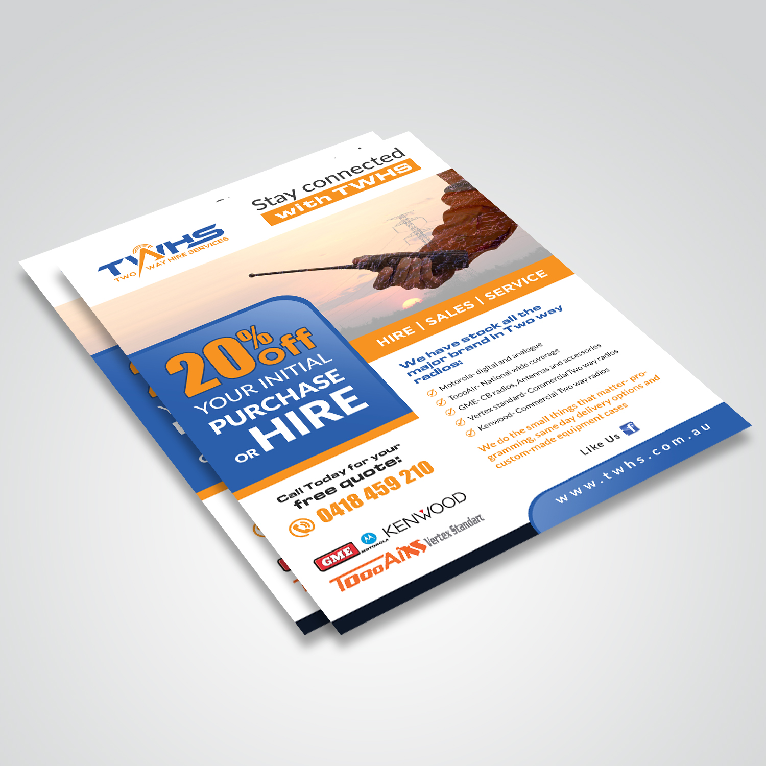 Design de Flyer par Deepak_9_Malhotra pour Two Way Hire Services | Design #19047811