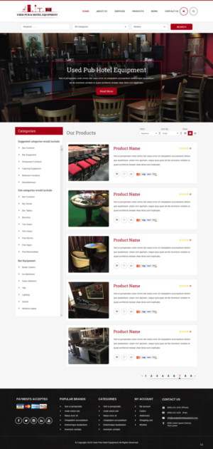 Diseño Web por pb para Used Pub & Hotel Equipment Limited | Diseño: #19045645