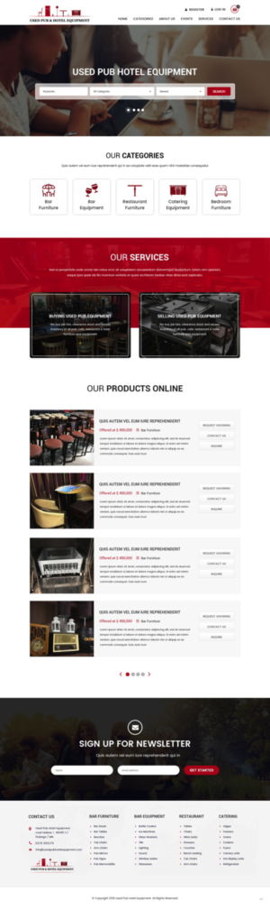 Diseño Web por pb para Used Pub & Hotel Equipment Limited | Diseño: #19045647