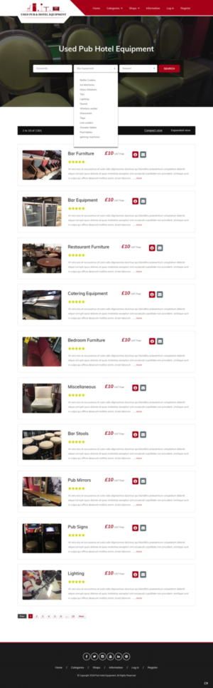 Diseño Web por pb para Used Pub & Hotel Equipment Limited | Diseño: #19045650