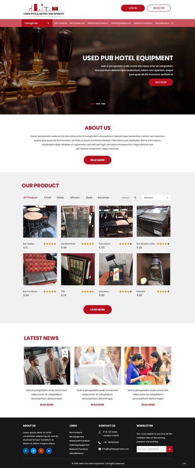 Web-Design von pb für Used Pub & Hotel Equipment Limited | Design #19045653