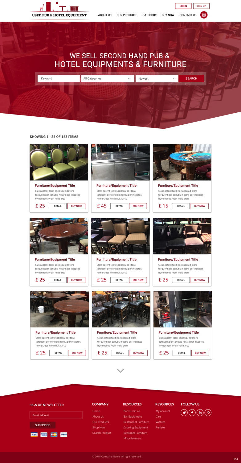 Web-Design von pb für Used Pub & Hotel Equipment Limited | Design #19045656