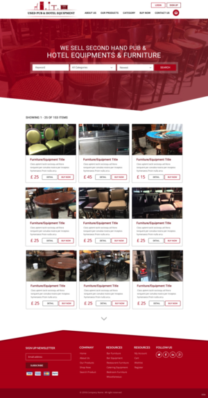 Diseño Web por pb para Used Pub & Hotel Equipment Limited | Diseño: #19045656