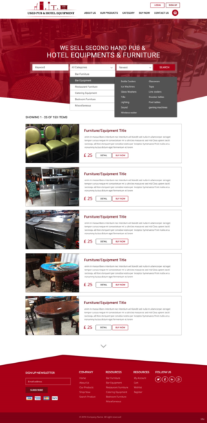 Diseño Web por pb para Used Pub & Hotel Equipment Limited | Diseño: #19045657