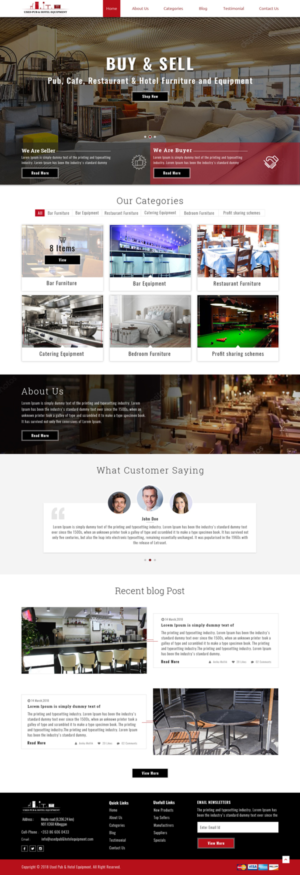 Diseño Web por Sujit Banerjee para Used Pub & Hotel Equipment Limited | Diseño: #19092293