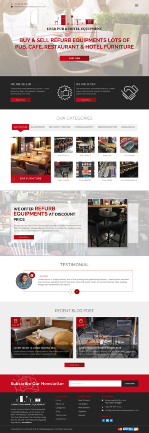 Diseño Web por Sujit Banerjee para Used Pub & Hotel Equipment Limited | Diseño: #19092294