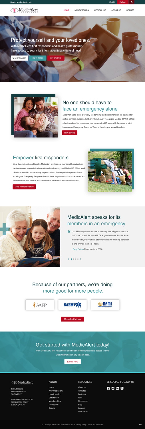 Web Design by pb for MedicAlert Foundation | Design #19038271
