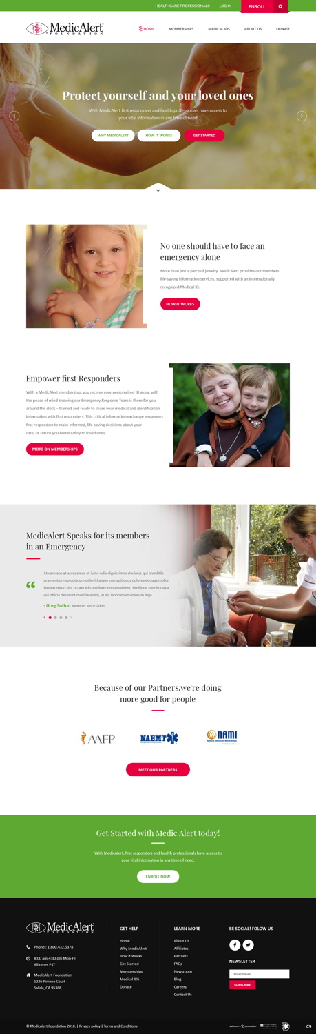 Web Design by pb for MedicAlert Foundation | Design #19038273