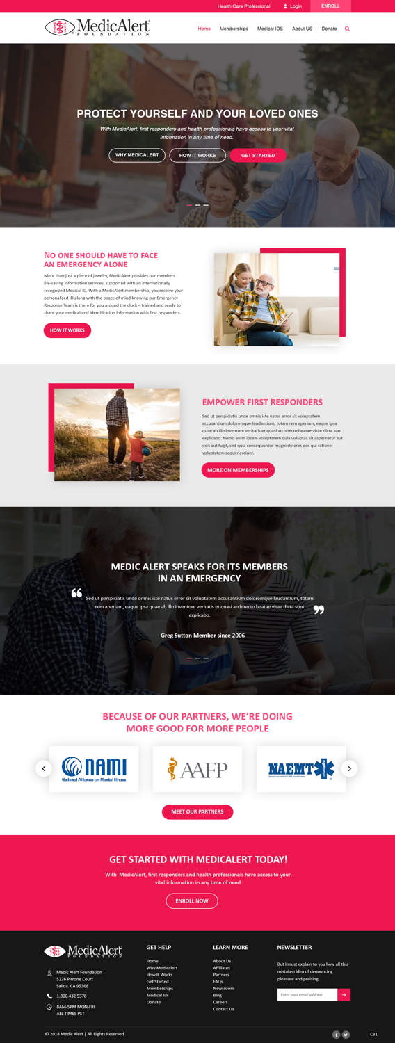 Web Design by pb for MedicAlert Foundation | Design #19038284