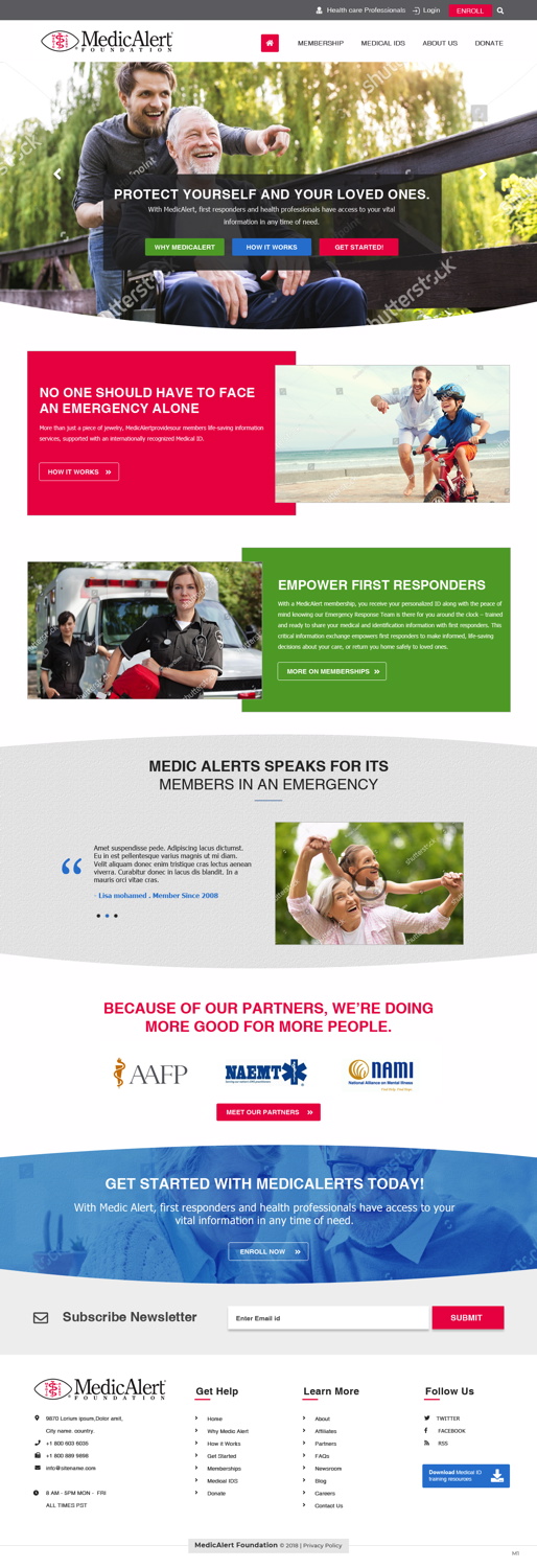 Web Design by pb for MedicAlert Foundation | Design #19038285