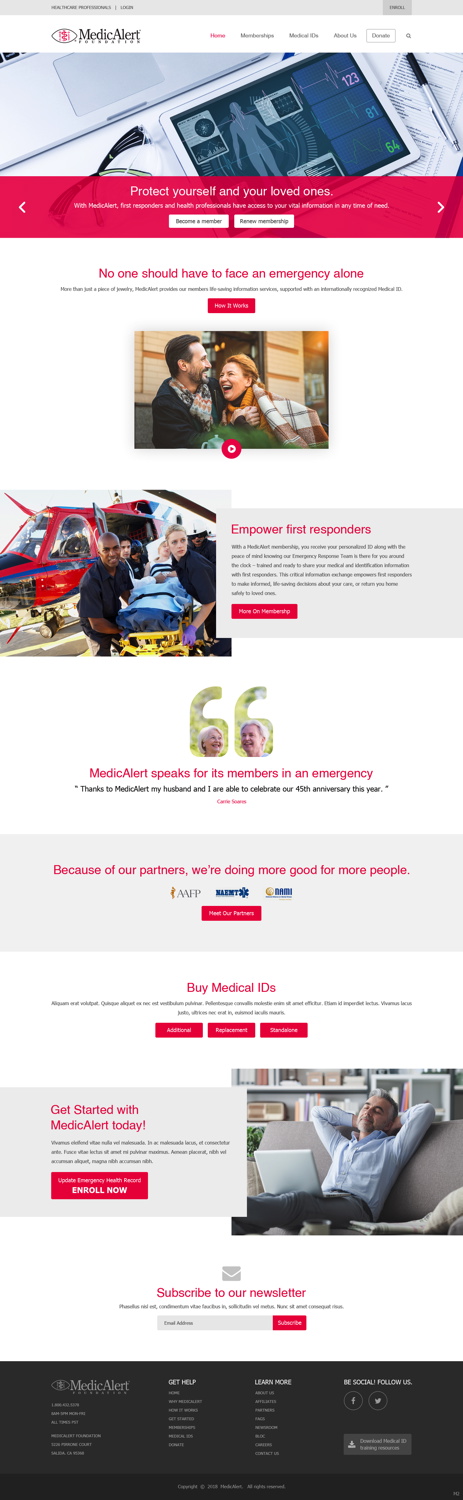 Web Design by pb for MedicAlert Foundation | Design #19038286