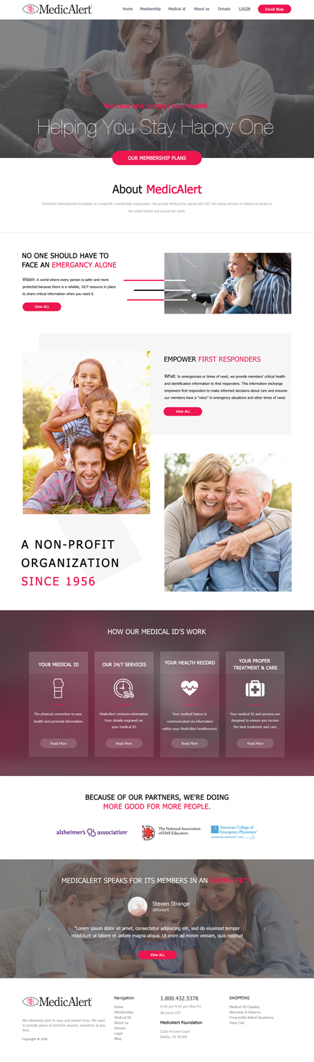 Web Design by Sujit Banerjee for MedicAlert Foundation | Design #19043085