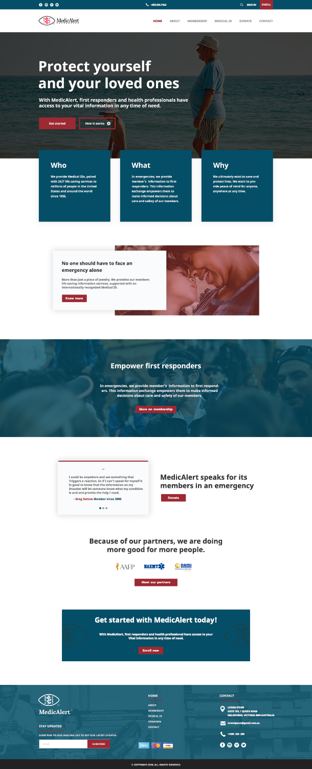 Web Design par Mohit Verma Designs pour MedicAlert Foundation | Design #19051358