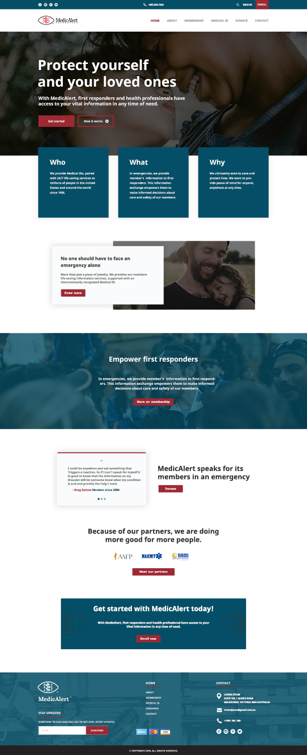 Web-Design von Mohit Verma Designs für MedicAlert Foundation | Design #19051369