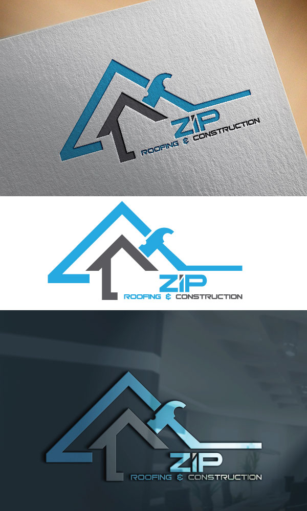 Logo Design by JAFRIN for Zip Roofing & Construction | Design #19038256