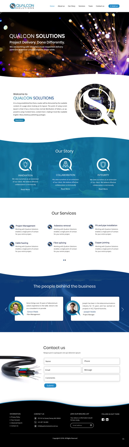 Modern, Professional, Data Communication Web Design for a Company by pb ...