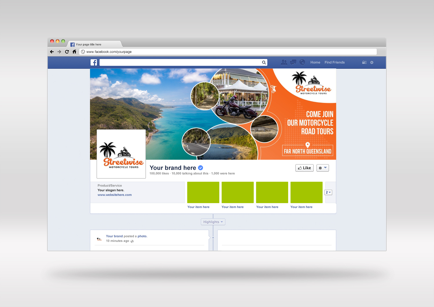 Facebook Design by ecorokerz for Streetwise Motorbike Training Pty Ltd | Design: #19082485