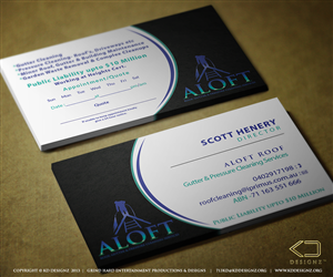 Business Card Design by KD Designz for Aloft Roof, Gutter & Pressure Cleaning Services | Design: #2884458
