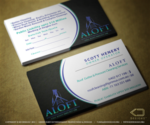 Business Card Design by KD Designz for Aloft Roof, Gutter & Pressure Cleaning Services | Design: #2893667