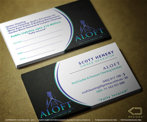 Business Card Design by KD Designz for Aloft Roof, Gutter & Pressure Cleaning Services | Design: #2897371