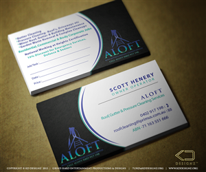 Business Card Design by KD Designz for Aloft Roof, Gutter & Pressure Cleaning Services | Design: #2901479
