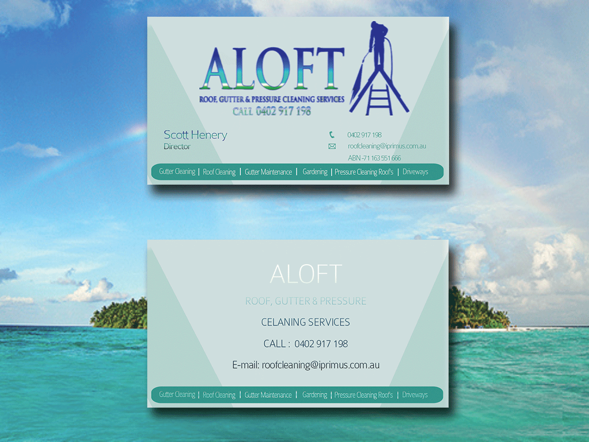 Business Card Design by dacke011 for Aloft Roof, Gutter & Pressure Cleaning Services | Design #2867015