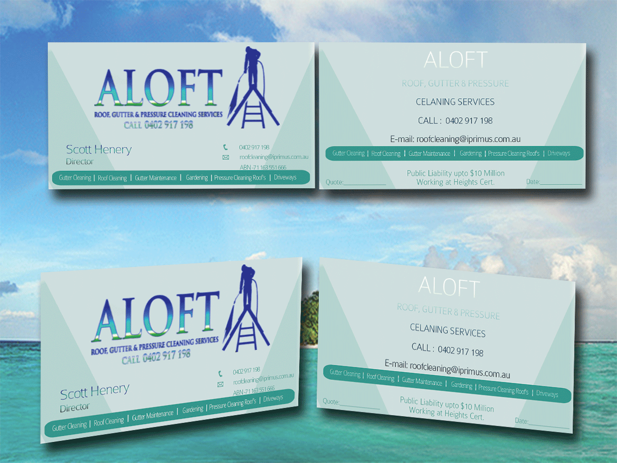Visitenkarten-Design von dacke011 für Aloft Roof, Gutter & Pressure Cleaning Services | Design #2868468
