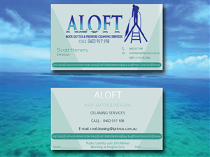 Business Card Design by dacke011 for Aloft Roof, Gutter & Pressure Cleaning Services | Design: #2880378
