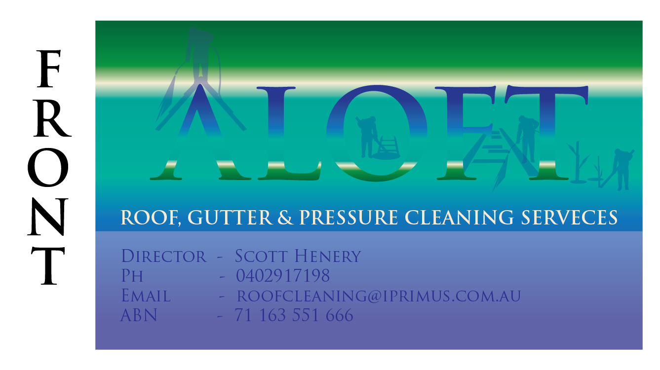Visitenkarten-Design von tusia für Aloft Roof, Gutter & Pressure Cleaning Services | Design #2870633