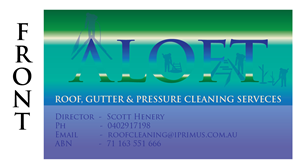 Business Card Design by tusia for Aloft Roof, Gutter & Pressure Cleaning Services | Design: #2870633