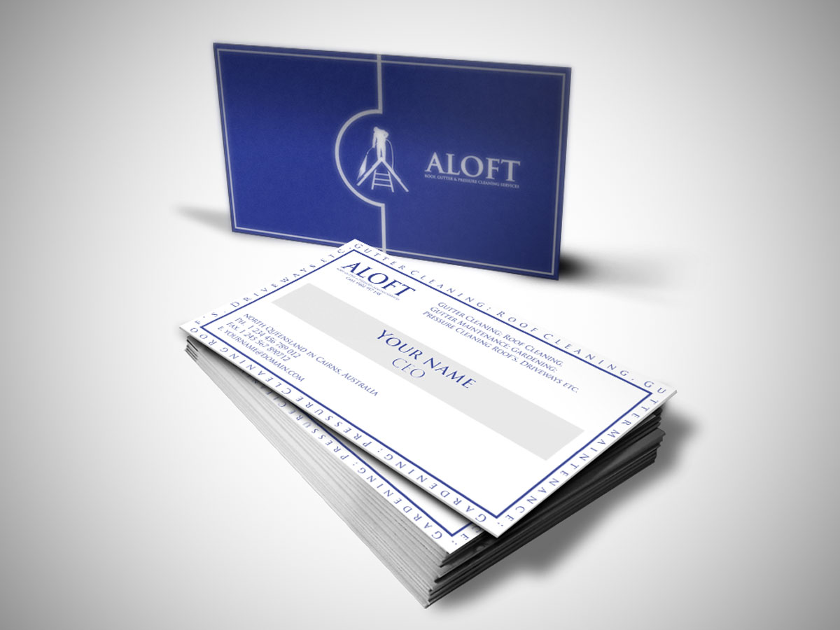 Business Card Design by ochaTheAngel for Aloft Roof, Gutter & Pressure Cleaning Services | Design #2864928