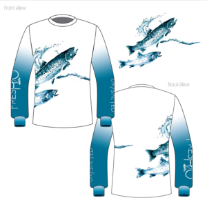 FresH2O Apparel Long Sleeve Performance Fishing Shirt | Diseño de Camiseta por DAVIDEZIGN