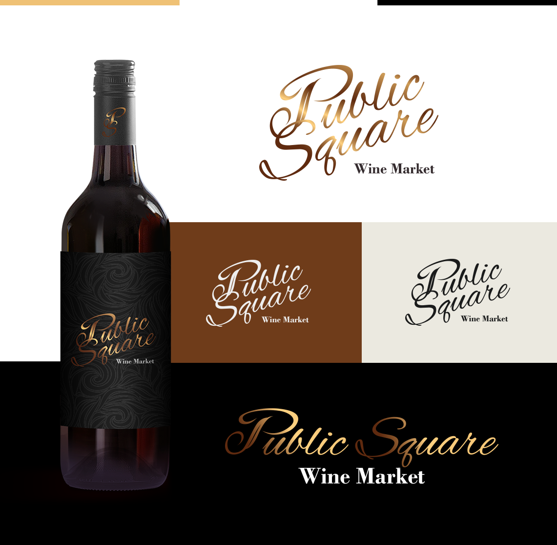 Logo Design by RM DSGNS for Public square wine market | Design #19143315