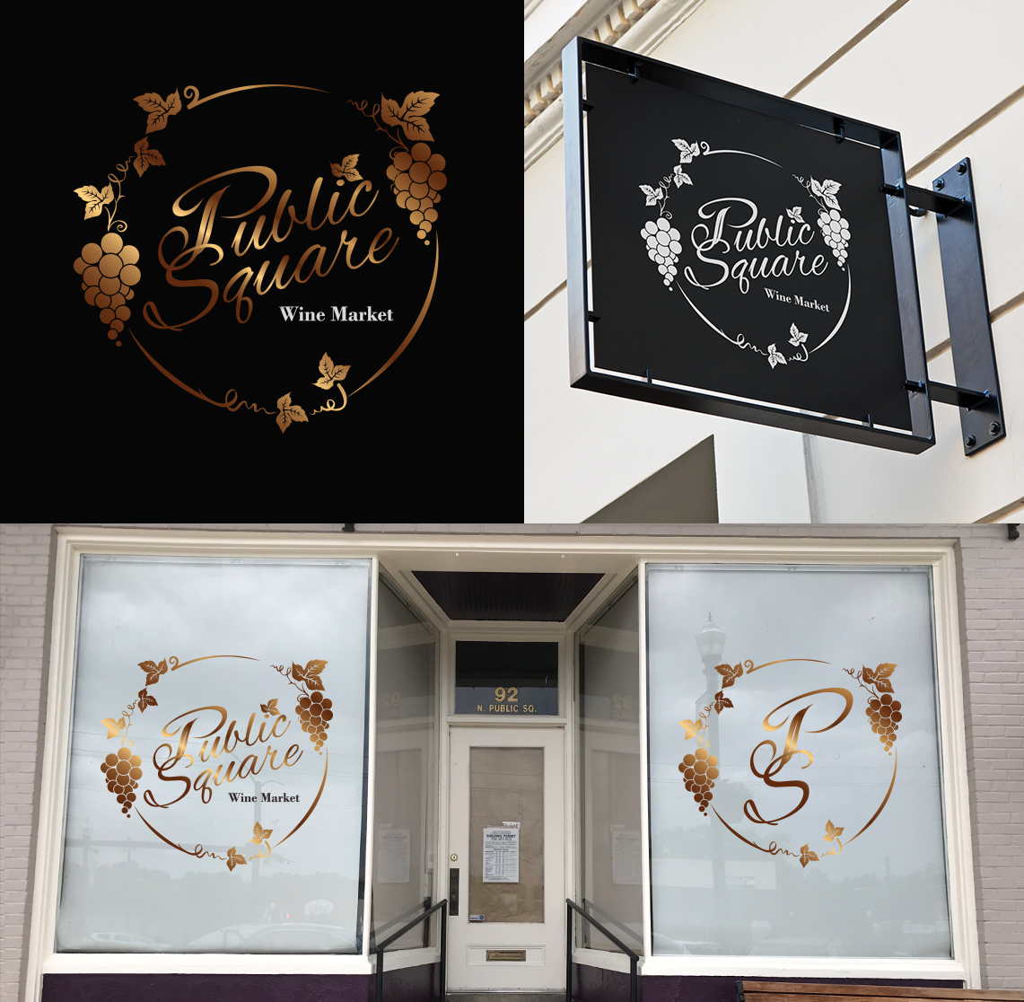 Logo Design by RM DSGNS for Public square wine market | Design #19162242