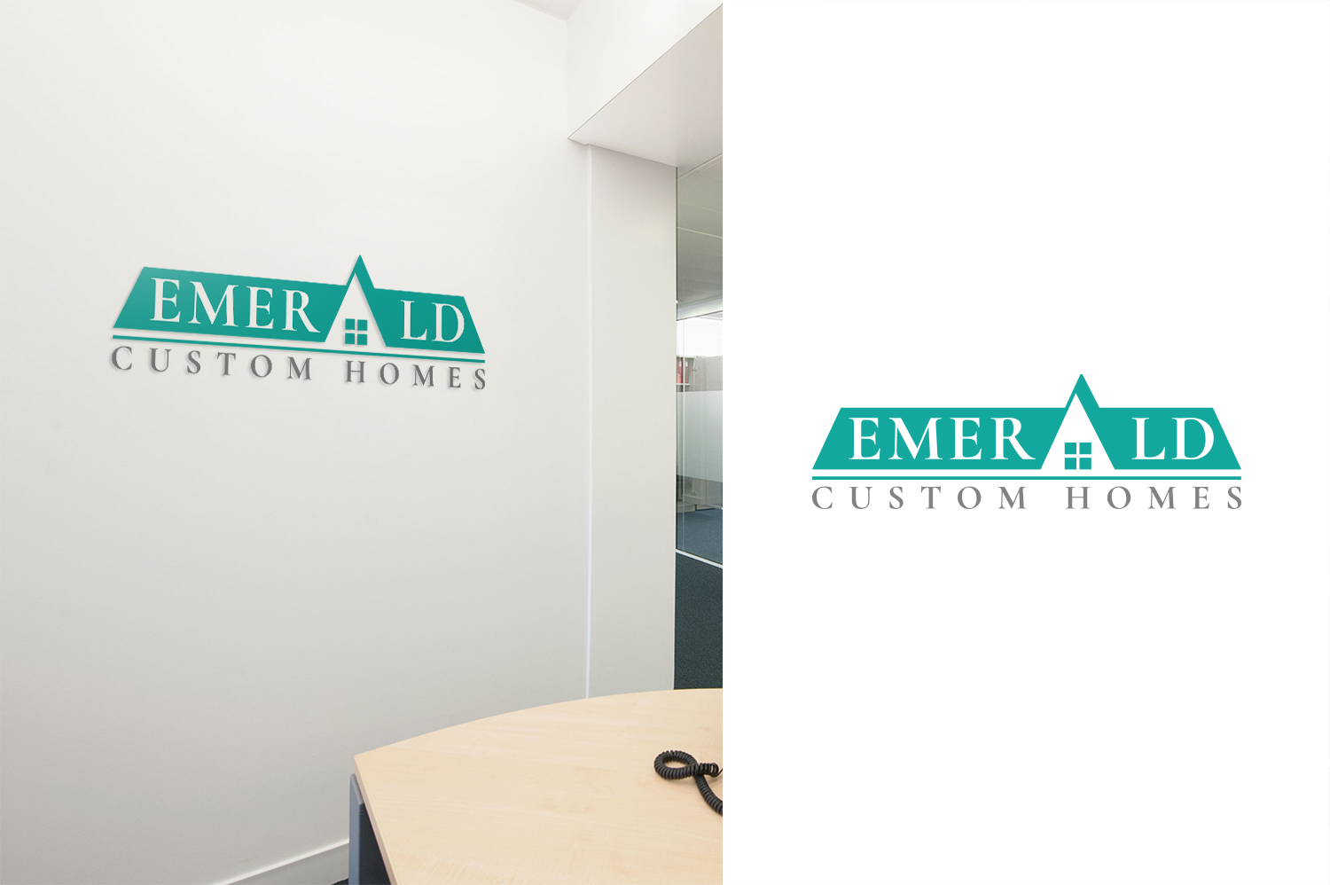 Logo Design by Grafactory for Emerald Custom Homes | Design #19134248