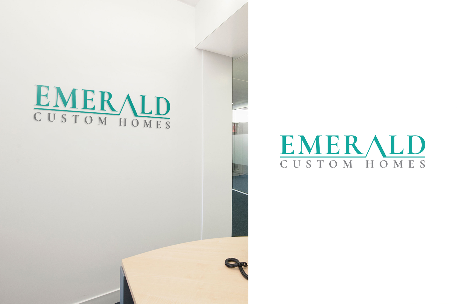 Logo Design by Grafactory for Emerald Custom Homes | Design #19134252