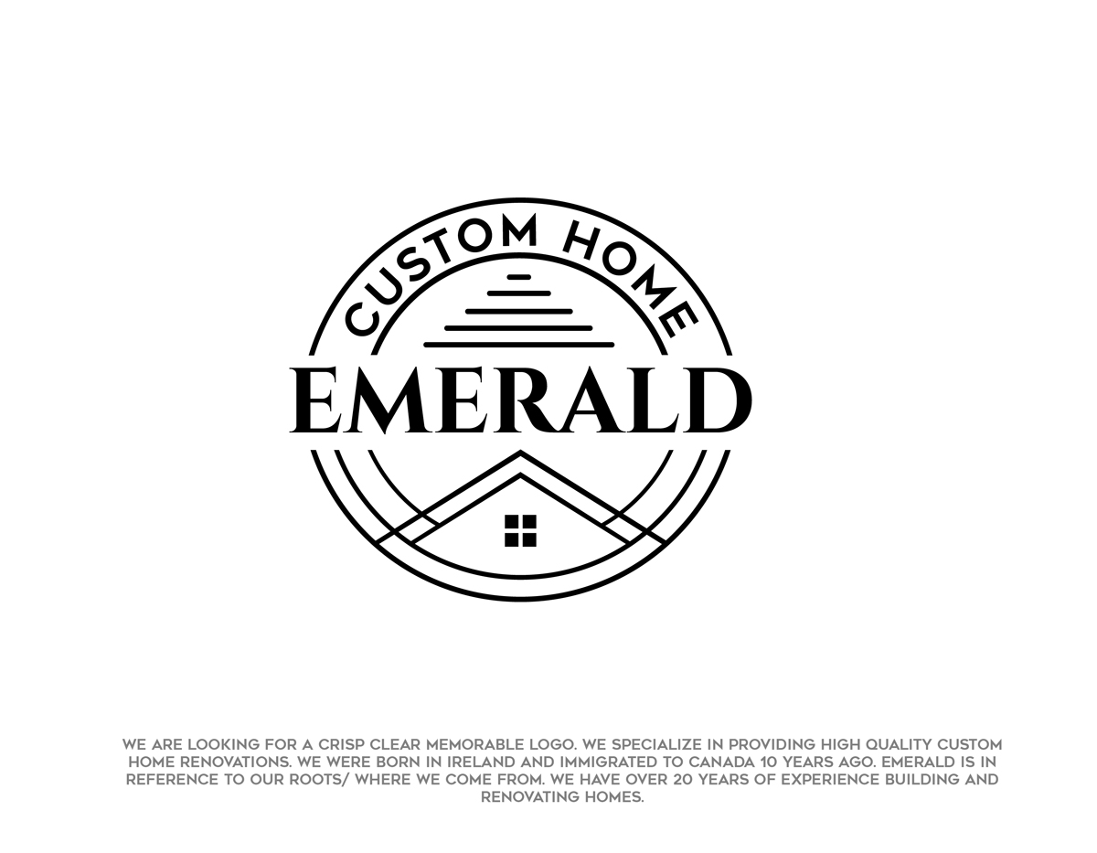 Logo Design by Aqeel Momin for Emerald Custom Homes | Design #19140620