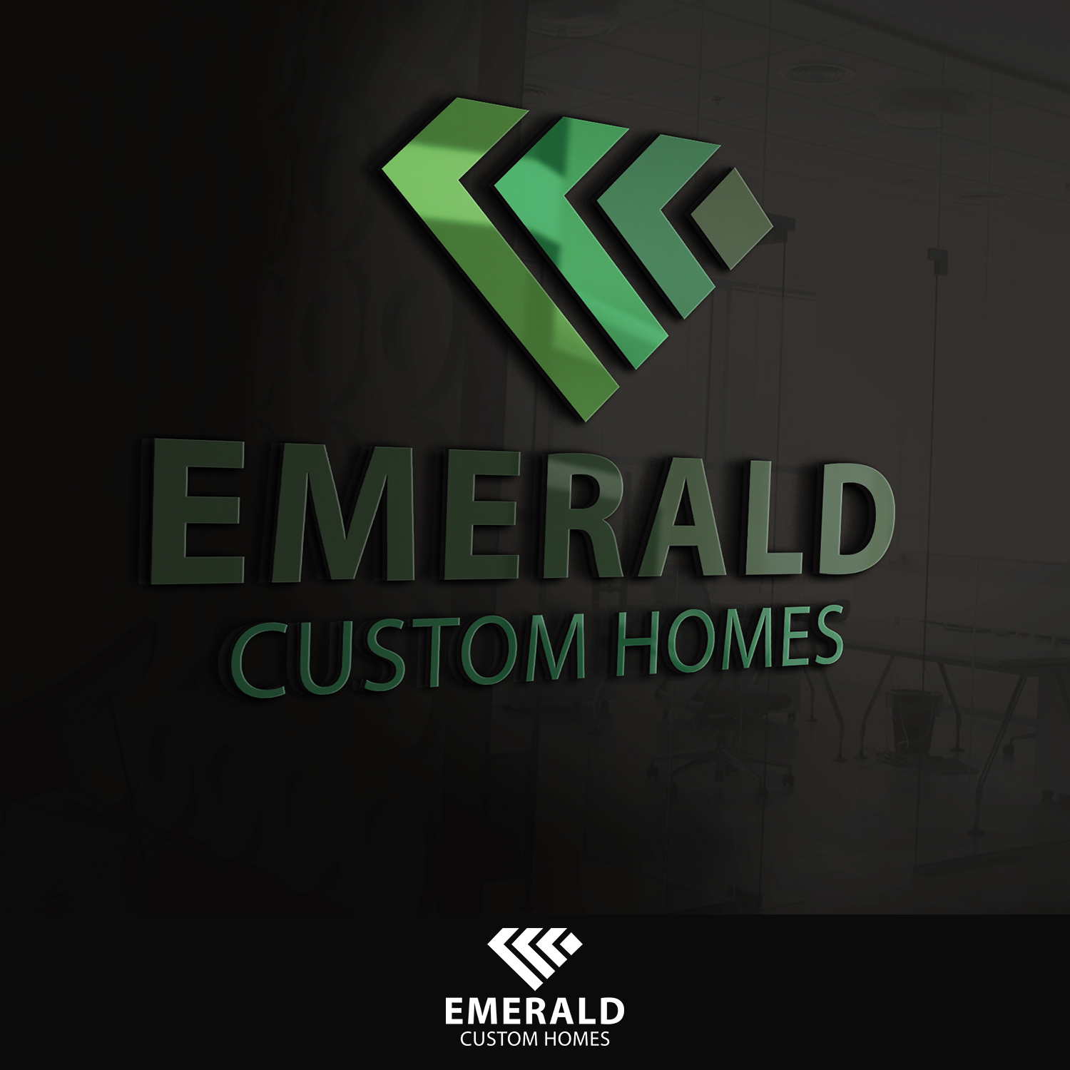 Logo Design by GRAFFYC for Emerald Custom Homes | Design #19104231