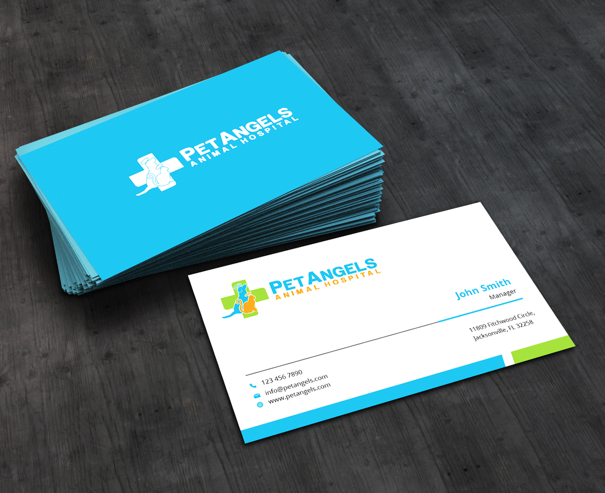 Business Card Design by AbyJohns for Pet Angels Animal Hospitals | Design #19065323