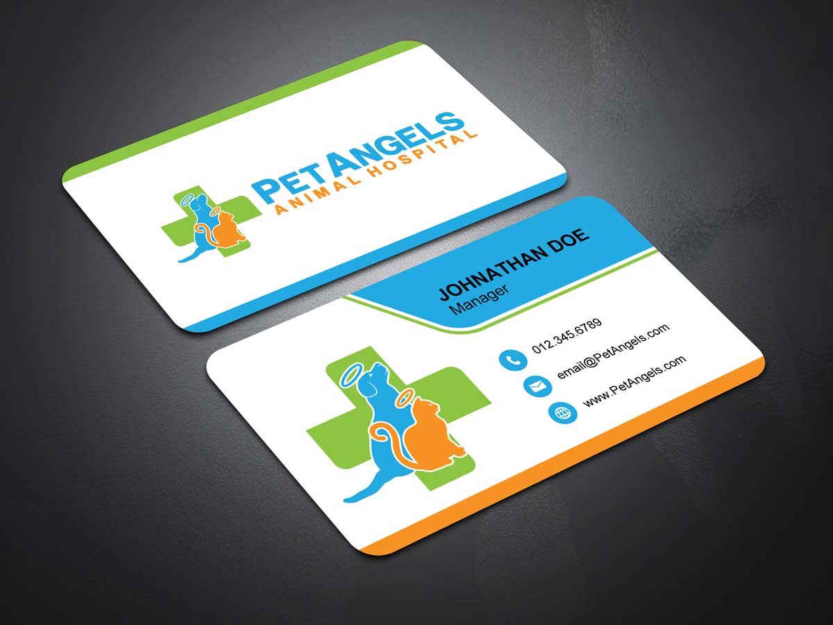 Business Card Design by JK18 for Pet Angels Animal Hospitals | Design #19065422