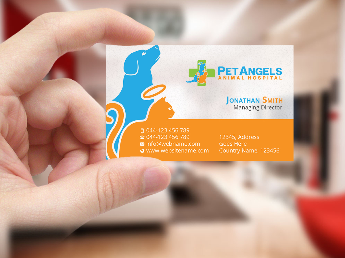 Business Card Design by Creations Box 2015 for Pet Angels Animal Hospitals | Design #19069382