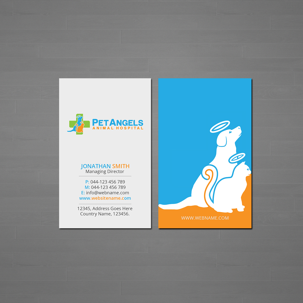 Visitenkarten-Design von Creations Box 2015 für Pet Angels Animal Hospitals | Design #19069383