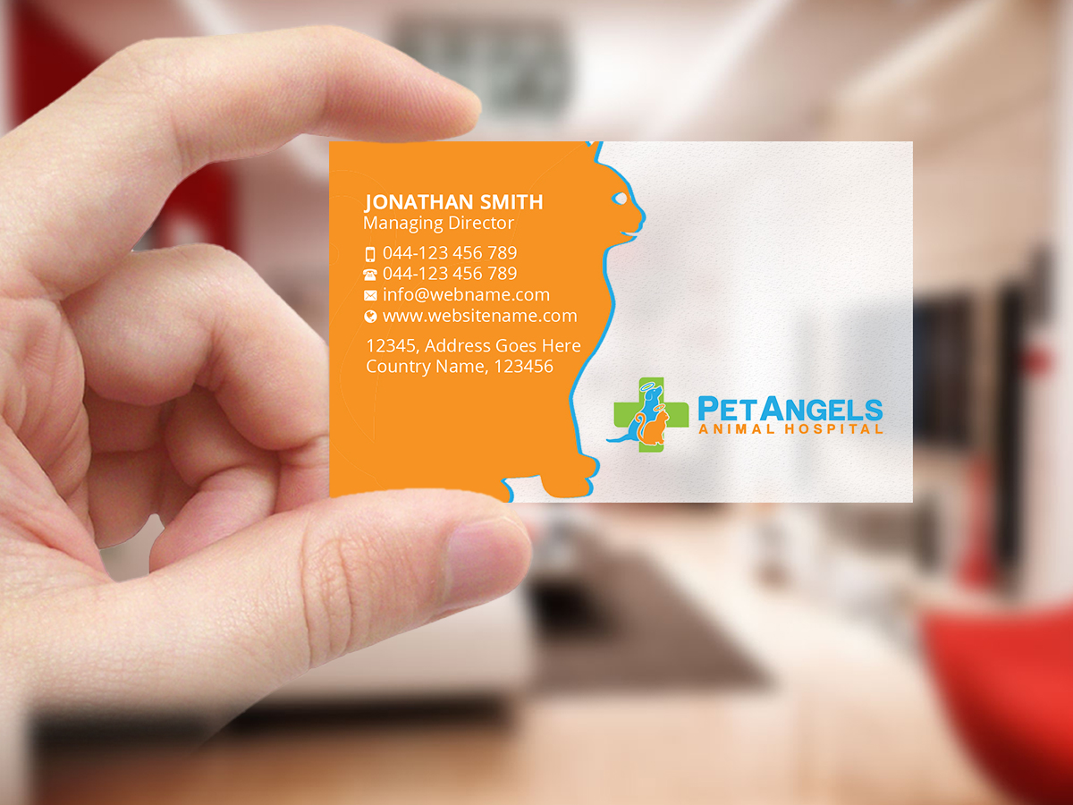 Visitenkarten-Design von Creations Box 2015 für Pet Angels Animal Hospitals | Design #19069384