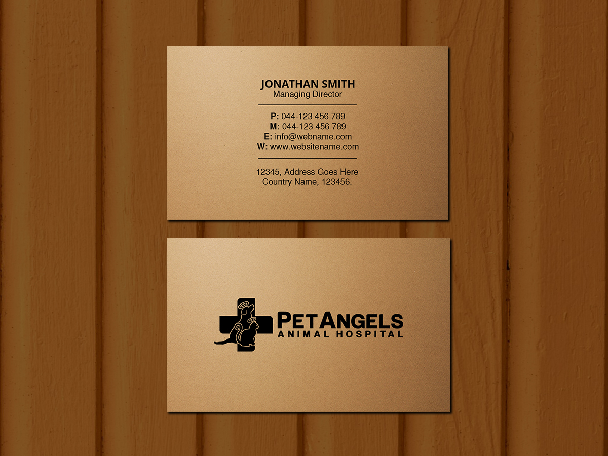 Visitenkarten-Design von Creations Box 2015 für Pet Angels Animal Hospitals | Design #19069386