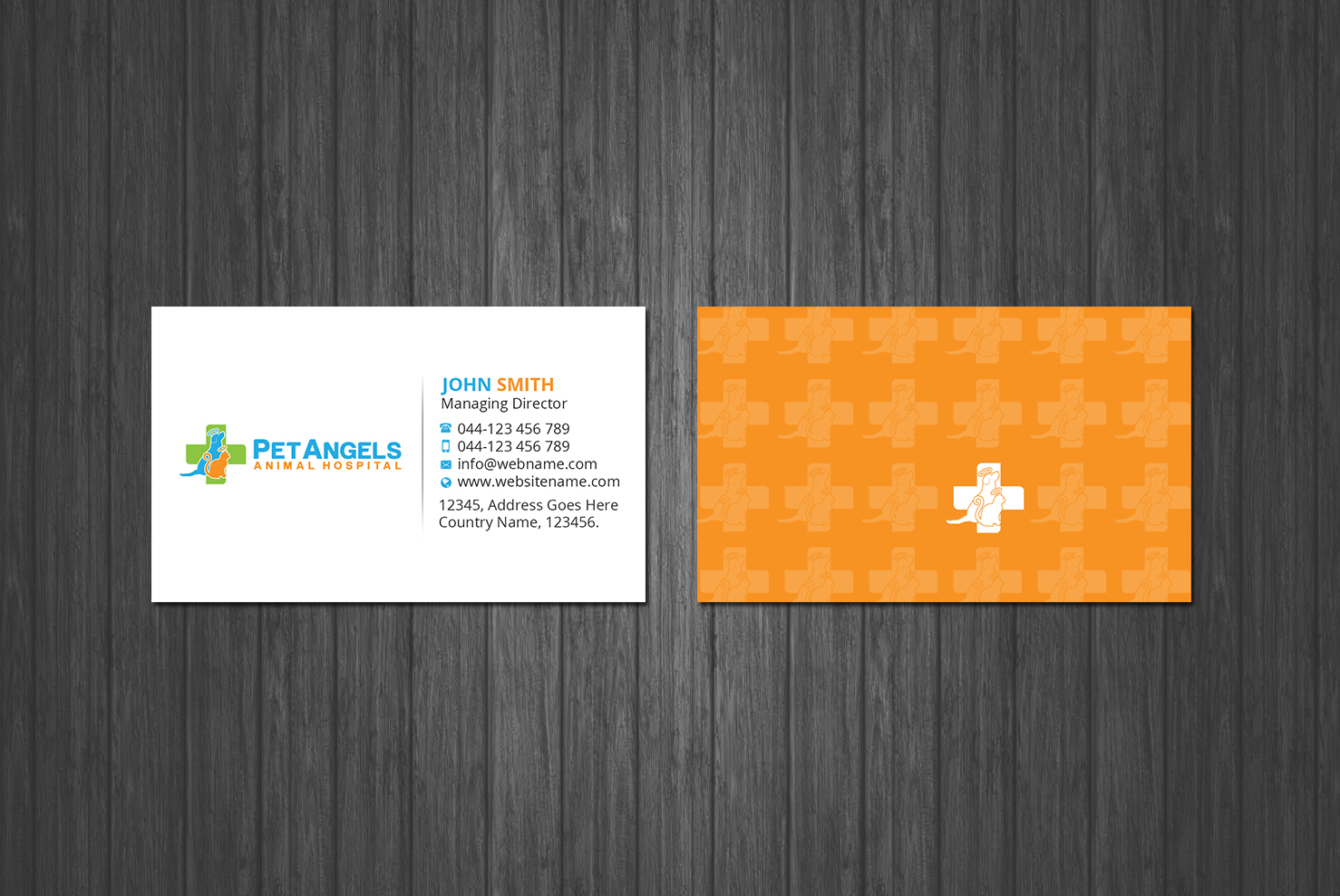 Diseño de Tarjeta de Presentación por Creations Box 2015 para Pet Angels Animal Hospitals | Diseño #19082176