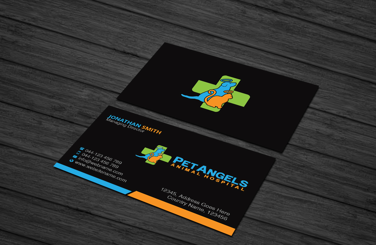 Business Card Design by Creations Box 2015 for Pet Angels Animal Hospitals | Design #19082181