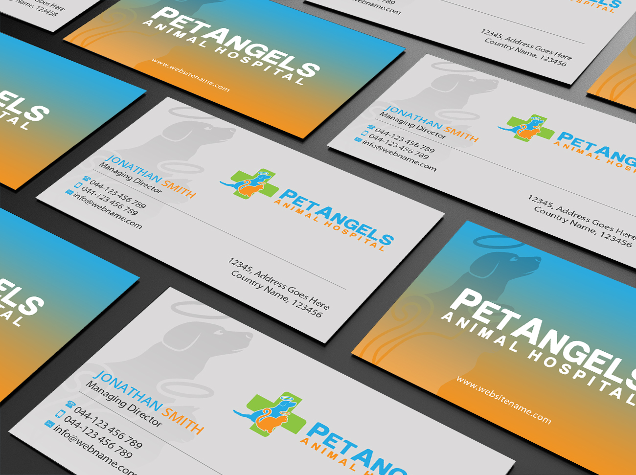Business Card Design by Creations Box 2015 for Pet Angels Animal Hospitals | Design #19082184