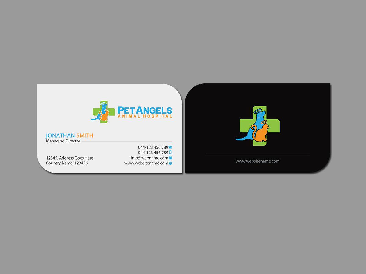 Business Card Design by Creations Box 2015 for Pet Angels Animal Hospitals | Design #19082187