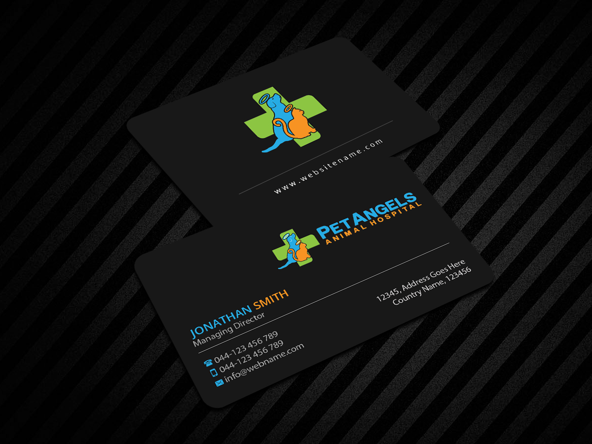 Business Card Design by Creations Box 2015 for Pet Angels Animal Hospitals | Design #19082190