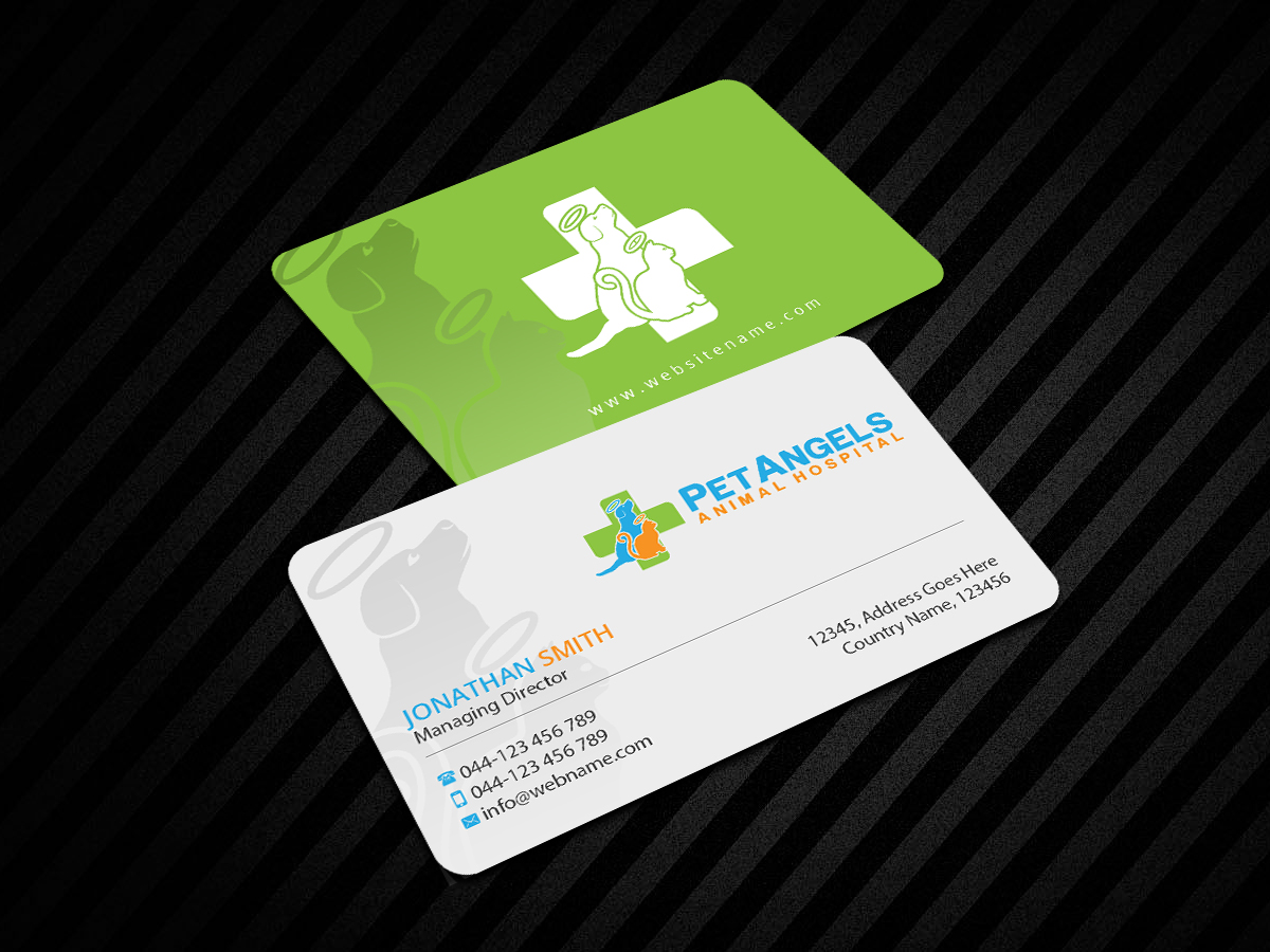 Business Card Design by Creations Box 2015 for Pet Angels Animal Hospitals | Design #19082191